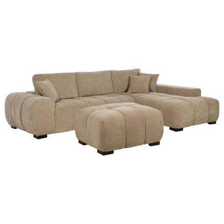 Octavia Camel Upholstered Sectional Chaise Sofa by Coaster at Eve Furniture