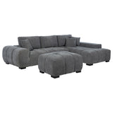 Octavia Charcoal Gray Upholstered Sectional Chaise Sofa by Coaster at Eve Furniture
