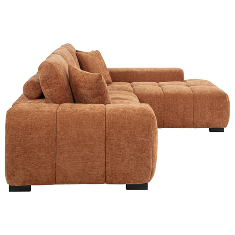 Octavia Orange Fabric Upholstered Sectional Chaise Sofa by Coaster at Eve Furniture