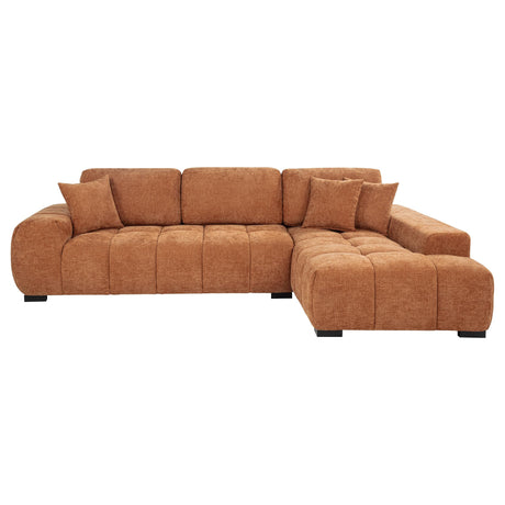 Octavia Orange Fabric Upholstered Sectional Chaise Sofa by Coaster at Eve Furniture