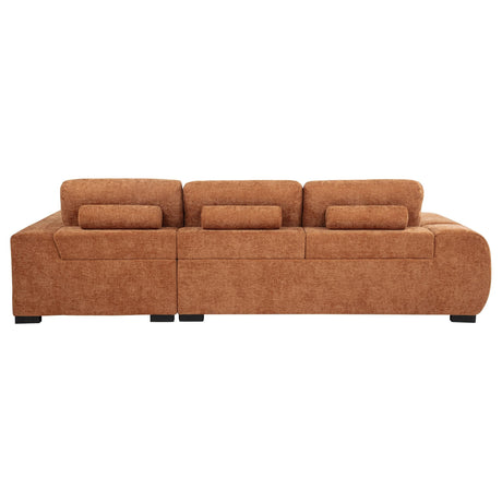 Octavia Orange Fabric Upholstered Sectional Chaise Sofa by Coaster at Eve Furniture