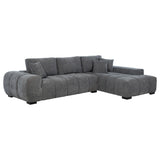 Octavia Charcoal Gray Upholstered Sectional Chaise Sofa by Coaster at Eve Furniture