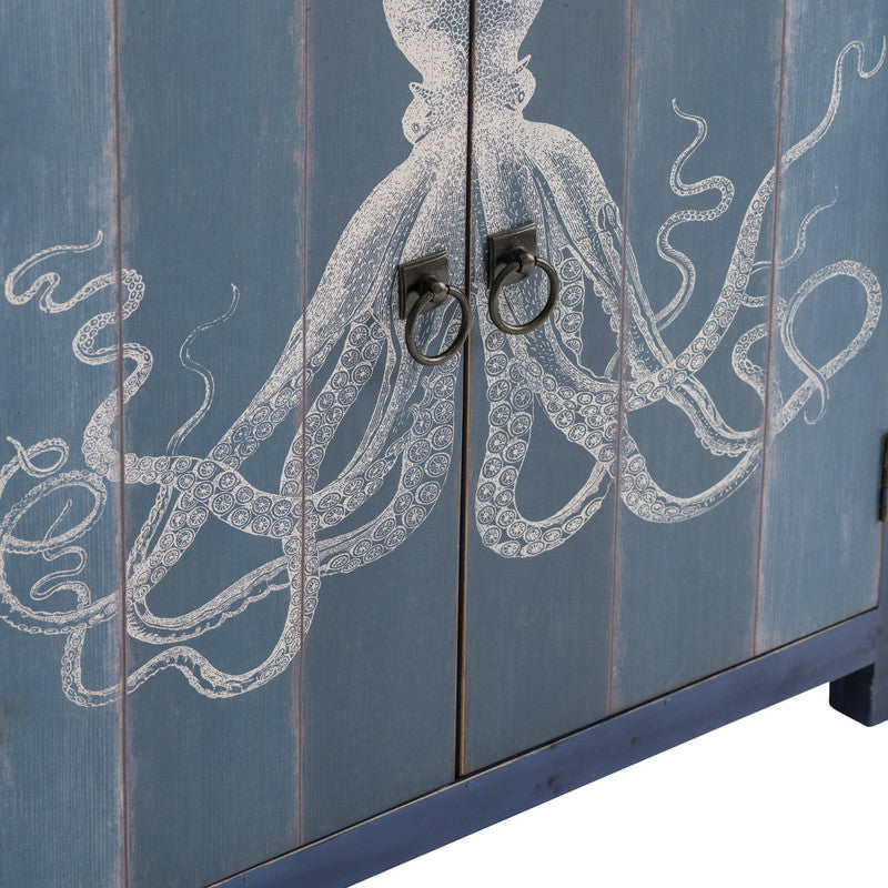Octopus Blue/White Cabinet by Crestview at Eve Furniture