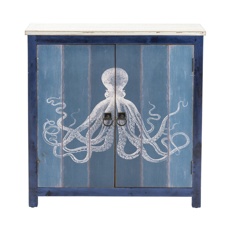 Octopus Blue/White Cabinet by Crestview at Eve Furniture