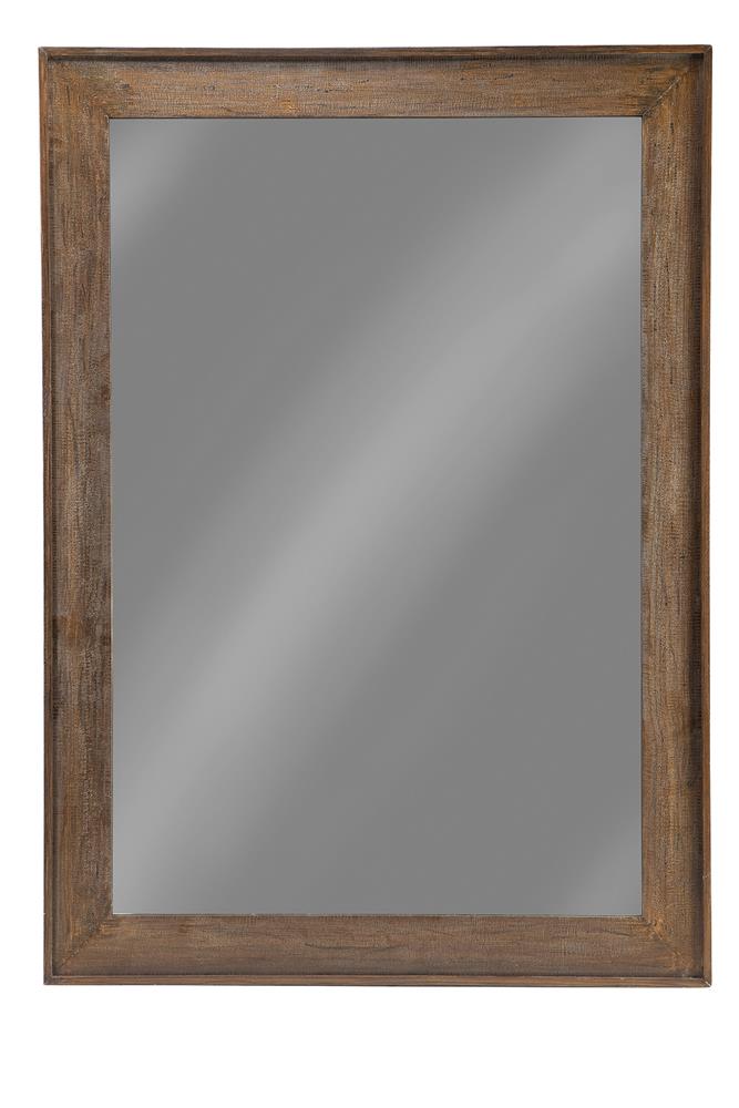 Odafin Distressed Brown Rectangle Floor Mirror