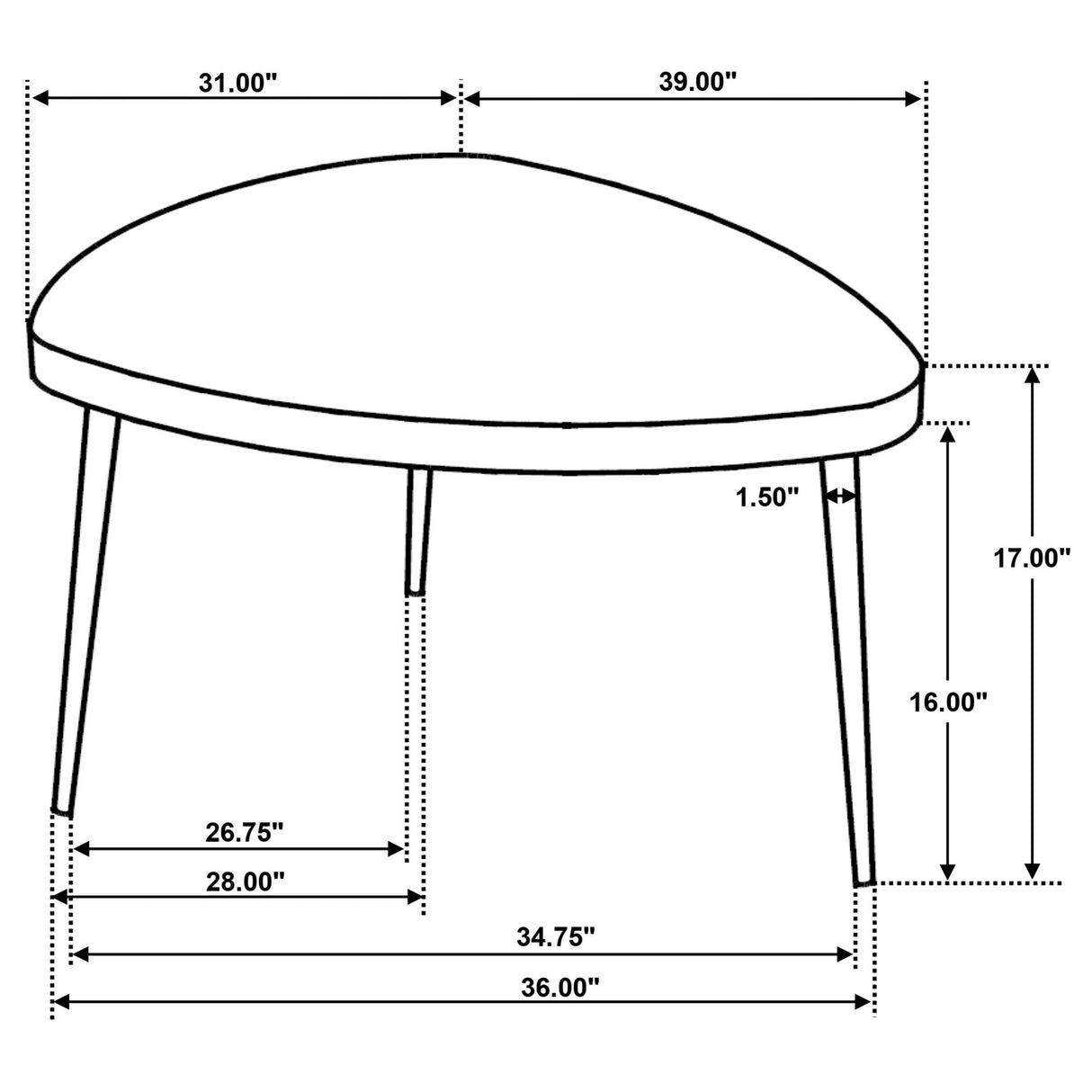 Odessa Black 2-Piece Triangular Coffee and End Table Set by Coaster at Eve Furniture