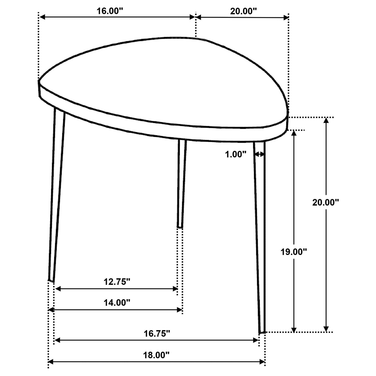 Odessa Black 3-Piece Triangular Coffee and End Table Set by Coaster at Eve Furniture