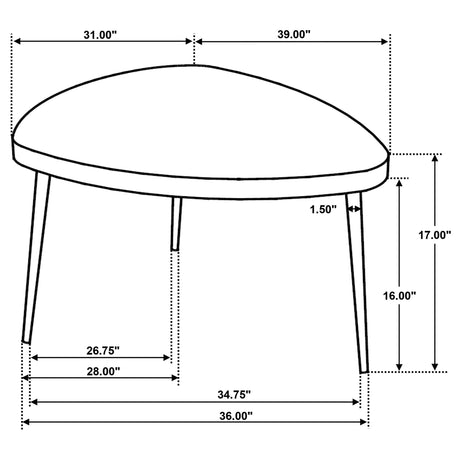 Odessa Black 3-Piece Triangular Coffee and End Table Set by Coaster at Eve Furniture