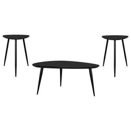 Odessa Black 3-Piece Triangular Coffee and End Table Set by Coaster at Eve Furniture