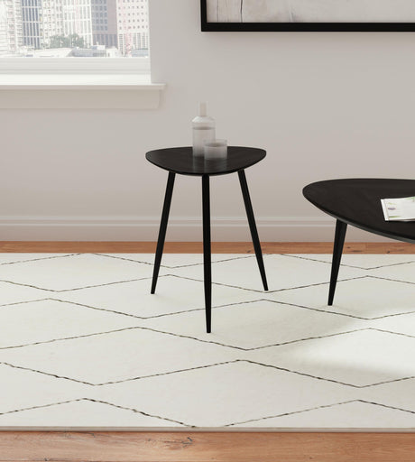 Odessa Black Triangular Solid Wood End Table by Coaster at Eve Furniture