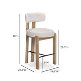 Odessa Cream Performance Fabric Counter Stool by TOV Furniture at Eve Furniture