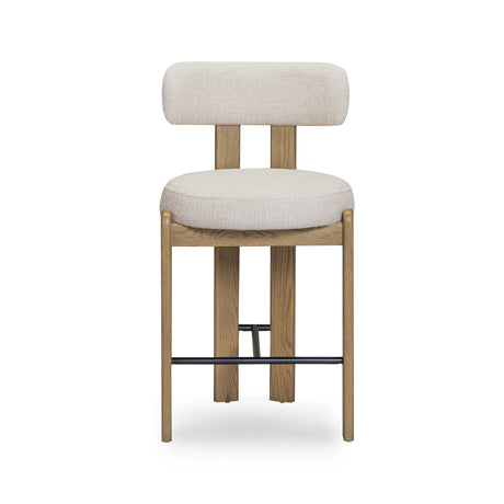 Odessa Cream Performance Fabric Counter Stool by TOV Furniture at Eve Furniture