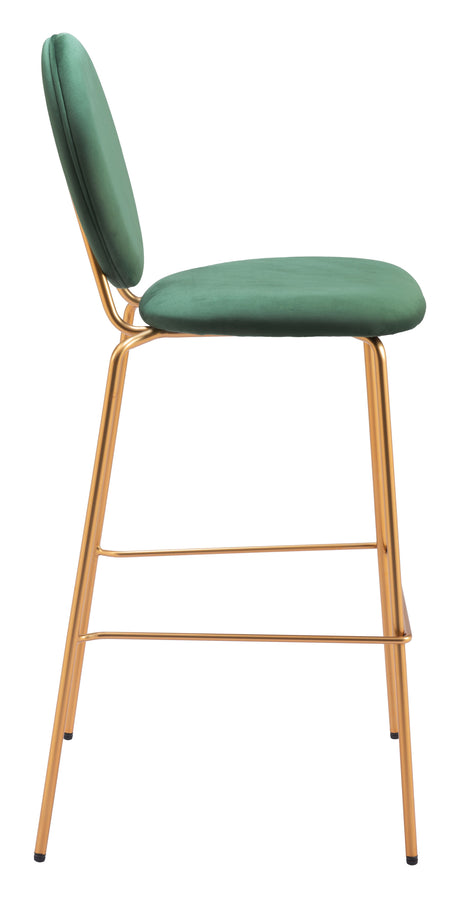 Odessa Green & Gold Barstool (Set of 2) by Zuomod at Eve Furniture