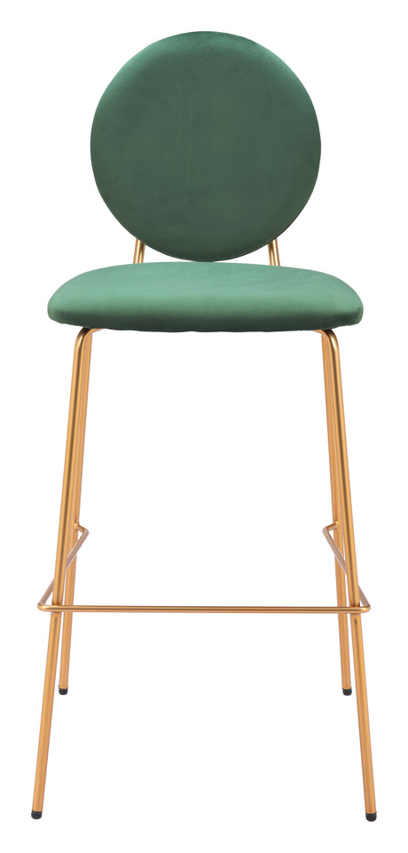 Odessa Green & Gold Barstool (Set of 2) by Zuomod at Eve Furniture