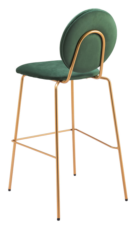 Odessa Green & Gold Barstool (Set of 2) by Zuomod at Eve Furniture