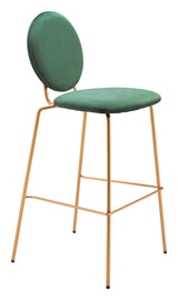 Odessa Green & Gold Barstool (Set of 2) by Zuomod at Eve Furniture