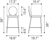 Odessa Green & Gold Counter Stool (Set of 2) by Zuomod at Eve Furniture