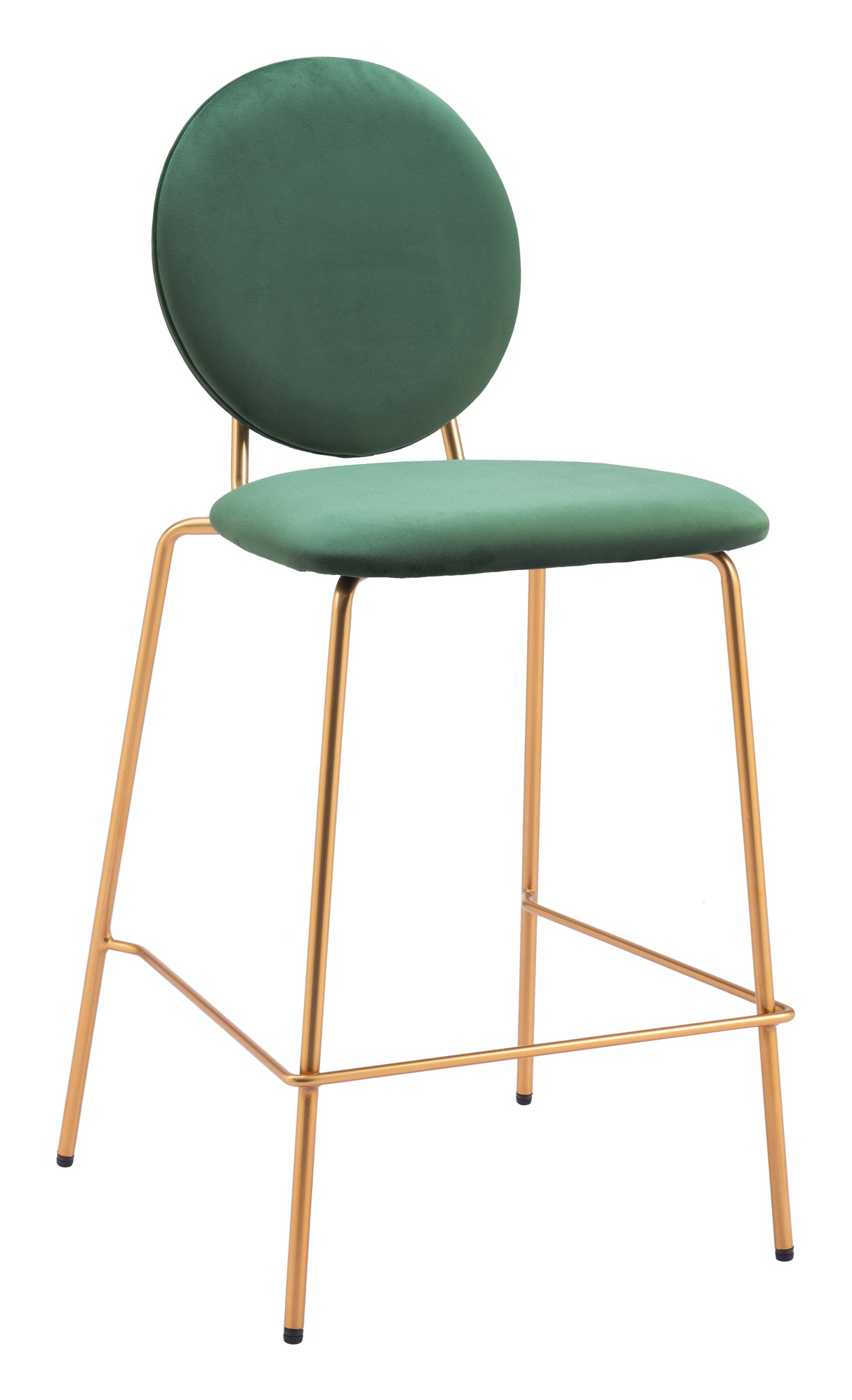 Odessa Green & Gold Counter Stool (Set of 2) by Zuomod at Eve Furniture