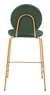 Odessa Green & Gold Counter Stool (Set of 2) by Zuomod at Eve Furniture