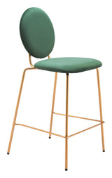 Odessa Green & Gold Counter Stool (Set of 2) by Zuomod at Eve Furniture