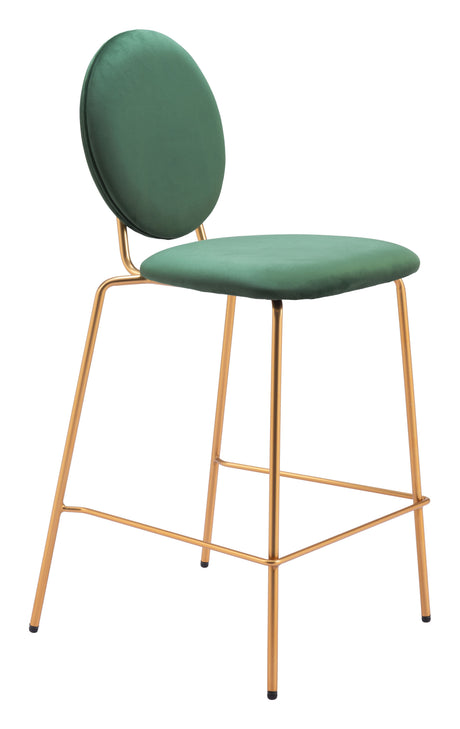 Odessa Green & Gold Counter Stool (Set of 2) by Zuomod at Eve Furniture