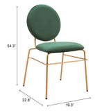 Odessa Green & Gold Dining Chair (Set of 2) by Zuomod at Eve Furniture