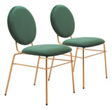 Odessa Green & Gold Dining Chair (Set of 2) by Zuomod at Eve Furniture