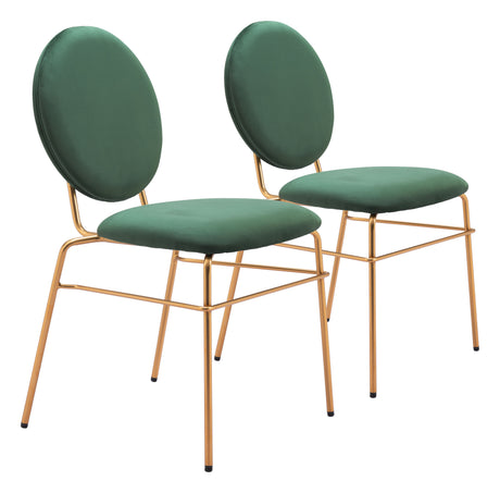 Odessa Green & Gold Dining Chair (Set of 2) by Zuomod at Eve Furniture
