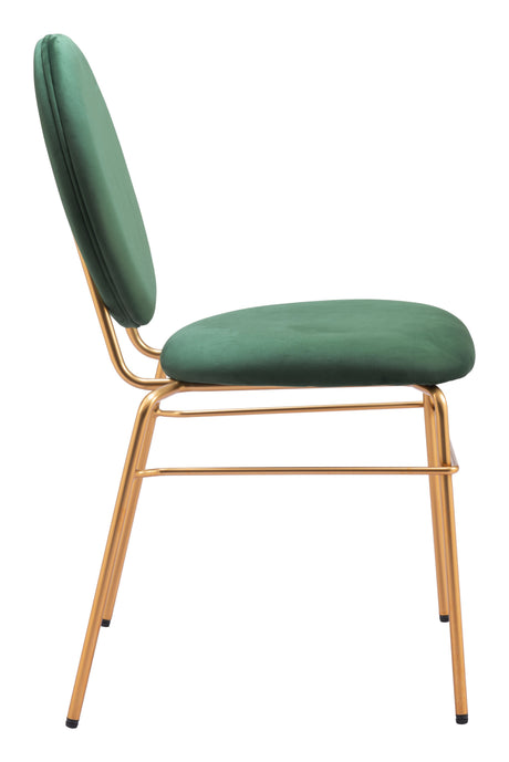Odessa Green & Gold Dining Chair (Set of 2) by Zuomod at Eve Furniture