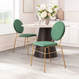 Odessa Green & Gold Dining Chair (Set of 2) by Zuomod at Eve Furniture