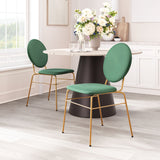 Odessa Green & Gold Dining Chair (Set of 2) by Zuomod at Eve Furniture