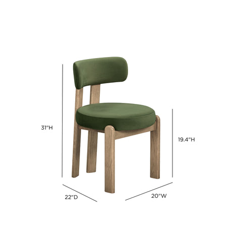 Odessa Green Performance Velvet Dining Chair by TOV Furniture at Eve Furniture