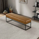 Odessa Tan Leather Bench by Ashcroft Furniture at Eve Furniture