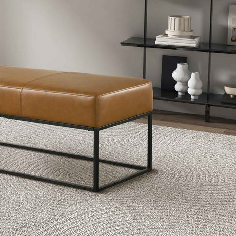 Odessa Tan Leather Bench by Ashcroft Furniture at Eve Furniture
