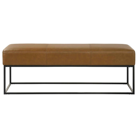 Odessa Tan Leather Bench by Ashcroft Furniture at Eve Furniture