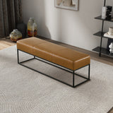 Odessa Tan Leather Bench by Ashcroft Imports at Eve Furniture
