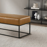 Odessa Tan Leather Bench by Ashcroft Imports at Eve Furniture