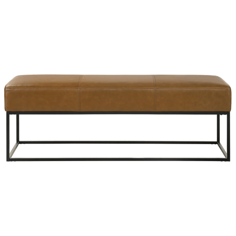 Odessa Tan Leather Bench by Ashcroft Imports at Eve Furniture