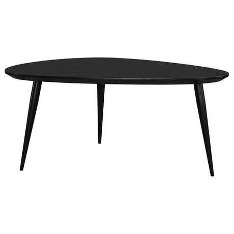 Odessa Triangular Solid Wood Coffee Table Black by Coaster at Eve Furniture