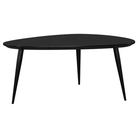 Odessa Triangular Solid Wood Coffee Table Black by Coaster at Eve Furniture