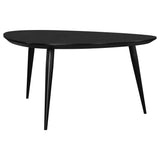 Odessa Triangular Solid Wood Coffee Table Black by Coaster at Eve Furniture