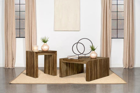 Odilia Auburn 2-Piece Solid Wood Coffee and End Table Set by Coaster at Eve Furniture