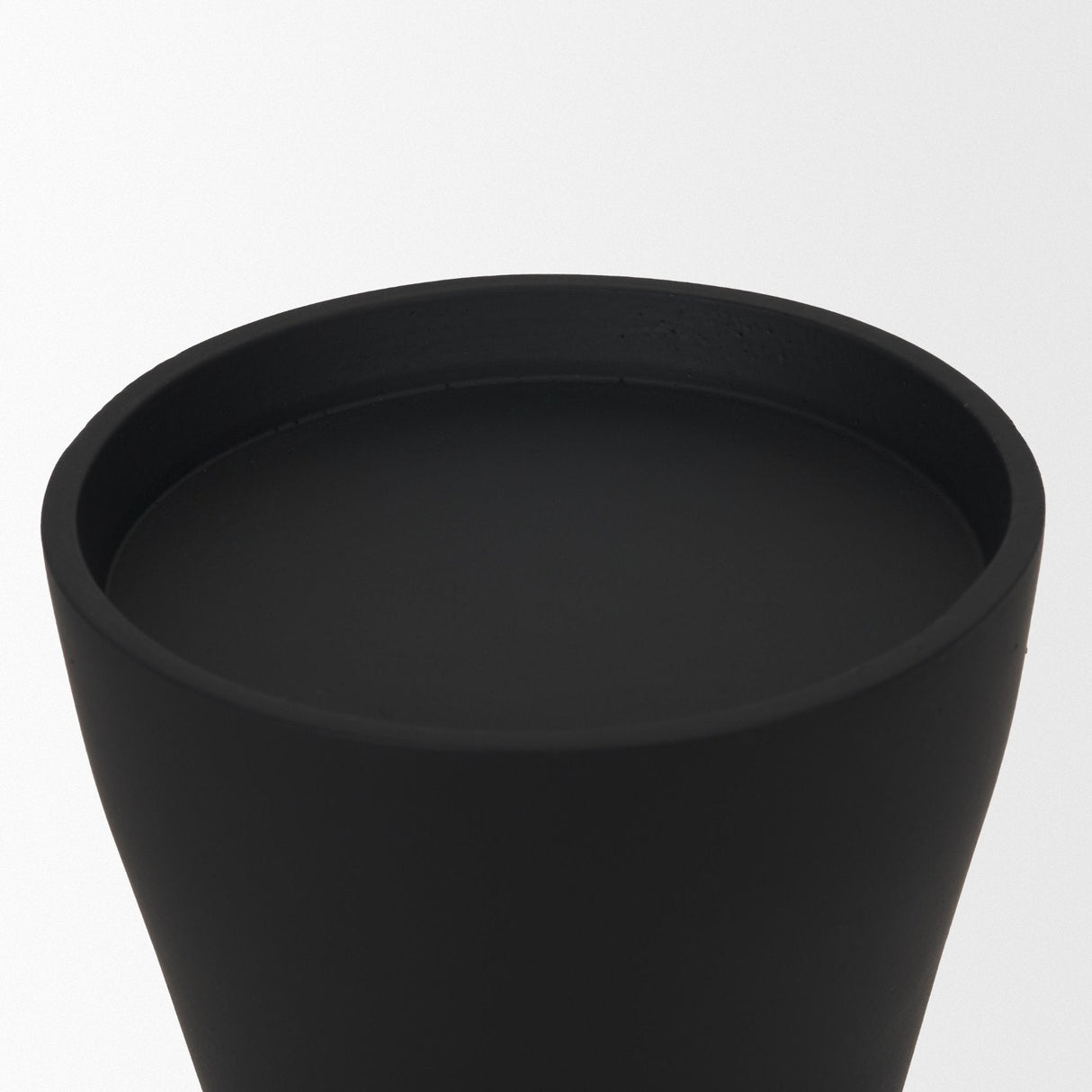 Odilia Large Smooth Matte Black Metal Geometric Pillar Candle Holder by Mercana at Eve Furniture