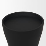 Odilia Large Smooth Matte Black Metal Geometric Pillar Candle Holder by Mercana at Eve Furniture
