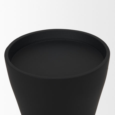 Odilia Large Smooth Matte Black Metal Geometric Pillar Candle Holder by Mercana at Eve Furniture