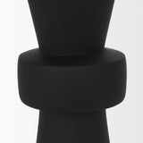 Odilia Large Smooth Matte Black Metal Geometric Pillar Candle Holder by Mercana at Eve Furniture