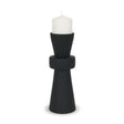 Odilia Large Smooth Matte Black Metal Geometric Pillar Candle Holder by Mercana at Eve Furniture