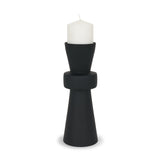 Odilia Large Smooth Matte Black Metal Geometric Pillar Candle Holder by Mercana at Eve Furniture
