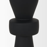 Odilia Small Smooth Matte Black Metal Geometric Pillar Candle Holder by Mercana at Eve Furniture