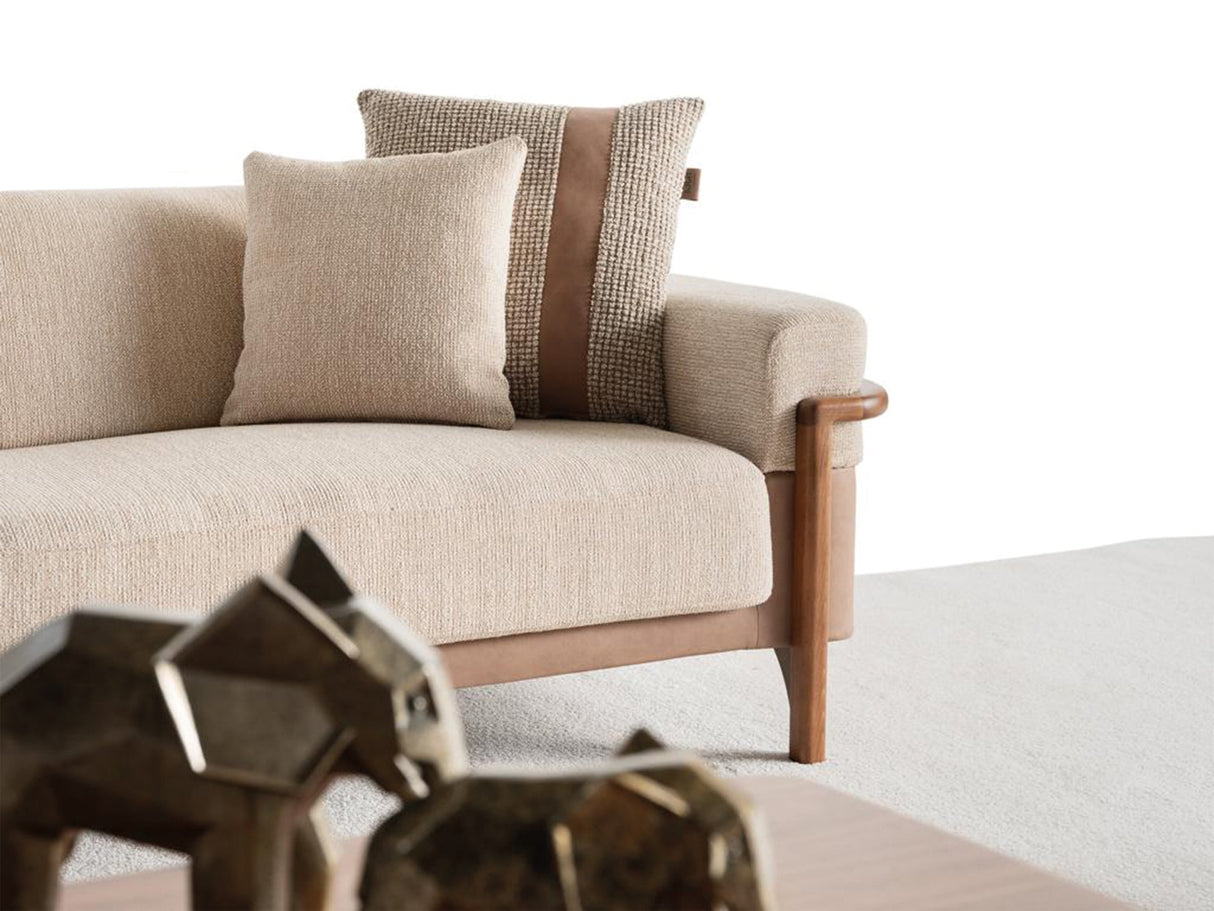 Odin 4-pieces (4 Seater Sofa & 3 Seater Sofa & 2 Chair) Livingroom Set Cream by Furnia at Eve Furniture